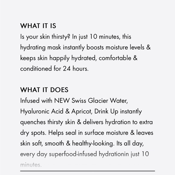 NEW FULL SIZE ORIGINS DRINK UP 10 MINUTE HYDRATING MASK 75 ml - Picture 4 of 5